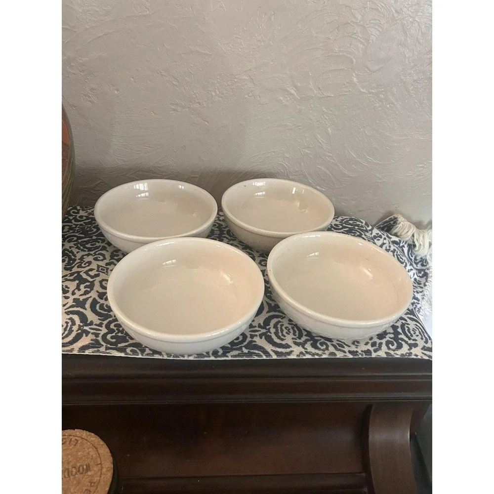 Homer Laughlin JJC Ivory Soup Cereal Bowls Set 9 USA Lead Free Restaurant Ware